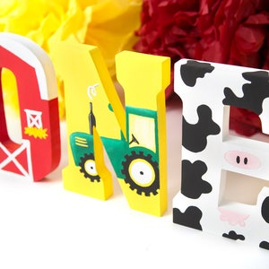 Barnyard ONE Letters: Hand-Painted Farm 1st Birthday Decor