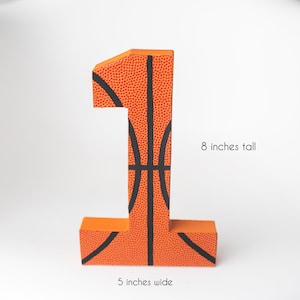 Basketball 1st Birthday Number: Hand-Painted Party Decor