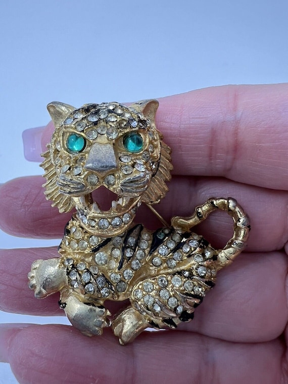 Hattie carnegie tiger brooch sale