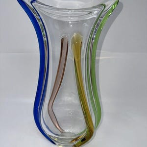 Czech Rhapsody Vase František Zemek SKLO Glass Factory Czechoslovakia 1960s 12”