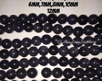 2mm-12mm round blue goldstone beads