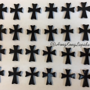 36x28 gothic cross pendant black onyx Half Drilled!!!