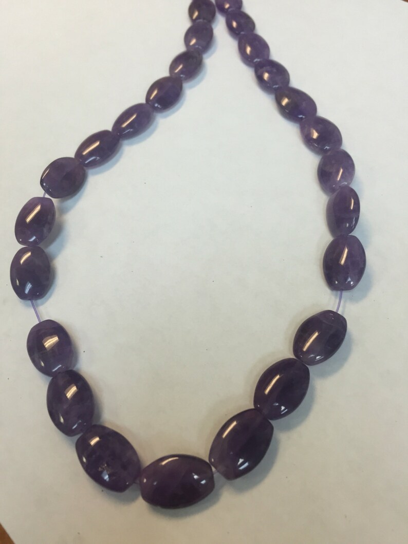 16x12 oval beads Amethyst image 1