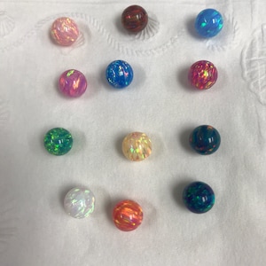 8MM No Hole Ball Synthetic Opal assorted colors