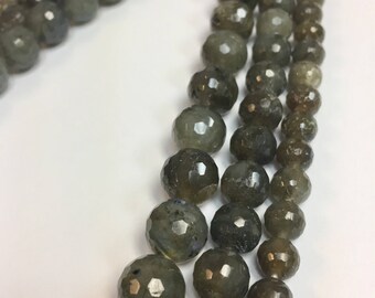 6mm, 8mm, 10mm or 12mm faceted Labradorite beads!