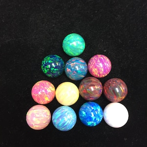 12mm undrilled Synthetic Opal Balls (no hole) Variation of colors