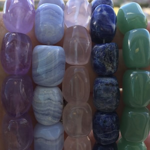 Nugget beads! Blue lace, Amethyst , sodalite 15x10 genuine! image 1