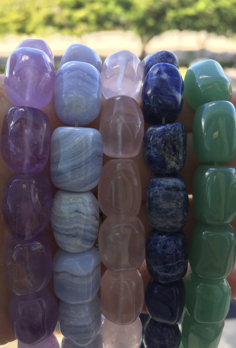 Nugget beads! Blue lace, Amethyst , sodalite 15x10 genuine! image 1