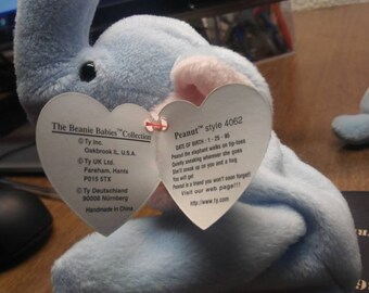 royal blue peanut the elephant beanie baby