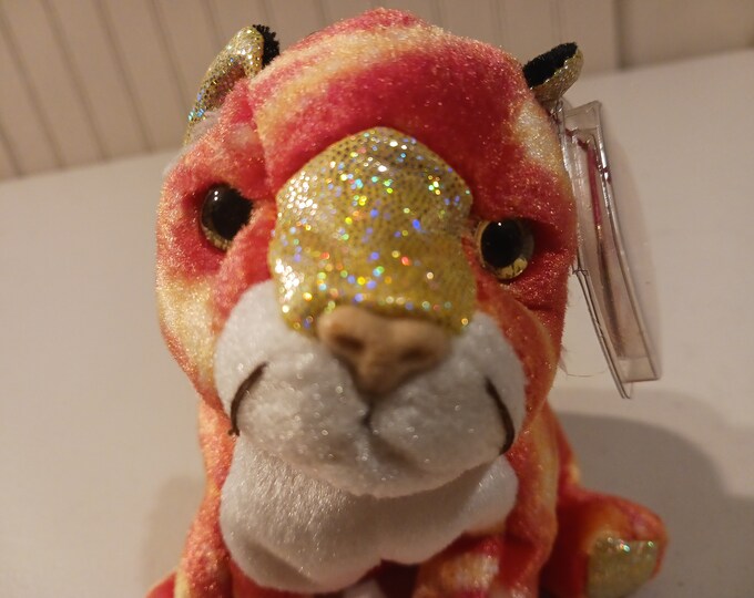 Ty Beanie Babies Zodiac Tiger the Orange, Gold and White Tiger Kitty