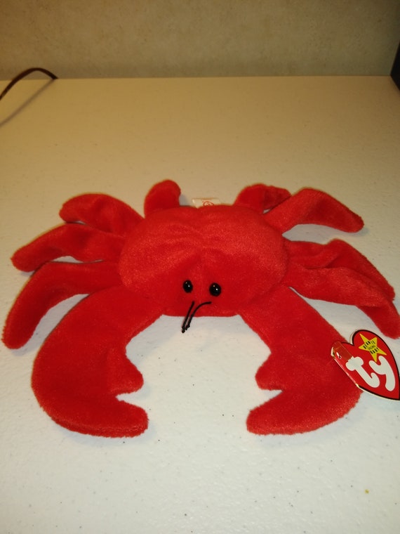 Ty Beanie Babies RED DIGGER the Crab No Stamp or Star P.V.C