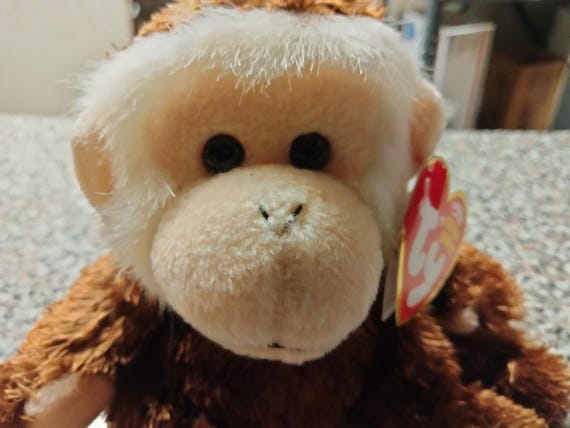 Ty Beanie Babies Hoodwink The Brown And White Super Soft Plushy Monkey