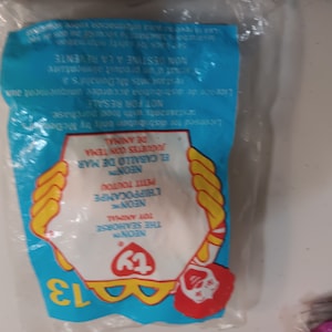 Ty McDonald&#39;s Teenies Neon The Seahorse (still in original Happy Meal Plastic Packaging)