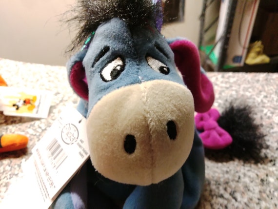 The Disney Store's Sugar Plum Fairy Eeyore, The Cute Blue Donkey With Purple Fairy Wings, White Star And Bow on His Tail, Fine Mane And Hair