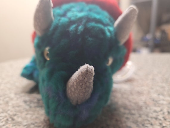 Ty Beanie Buddies Hornsly the blue triceratops