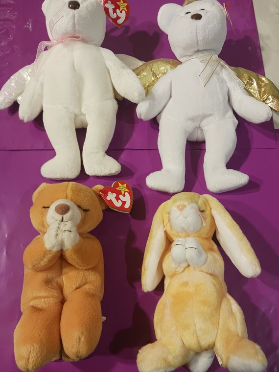 Ty Beanie Babies Angels Praying Set of 4 Halo, Halo 2, Grace & Hope