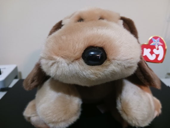 Ty Beanie Buddies Bones The Floppy-Earred Soft Plushy Brown Dog
