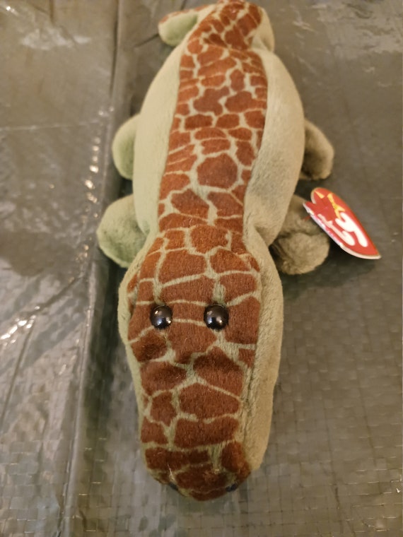 Ty Beanie Babies Ally The Green And Brown Alligator (With Star On Tush Tag)