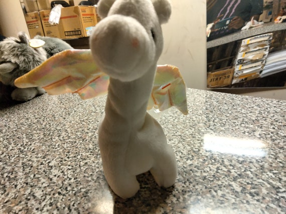 Ty Beanie Babies Magic The White Dragon With Iridescent Wings
