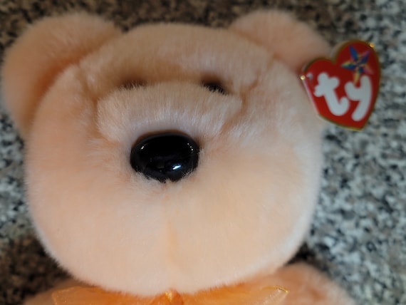 Ty Beanie  Buddies Dearest The Super Soft Plushy Bear With Flower Embroidered On Chest