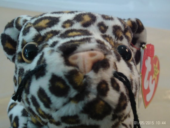TY Beanie Baby Freckle The Spotted Leopard, PVC, RARE