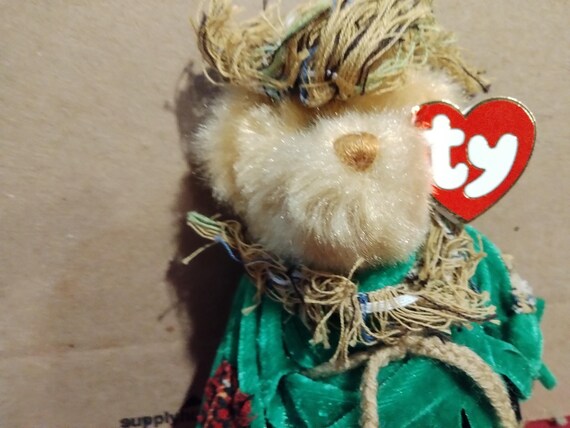 Ty Attic Treasures Alfalfa The Posable Halloween Scarecrow Bear