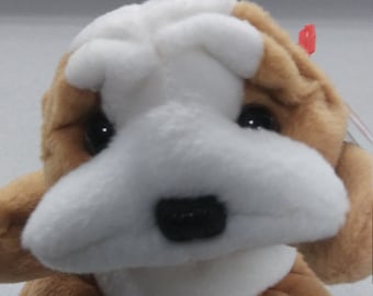 Ty Beanie Babies Wrinkles the Dog, MWMT