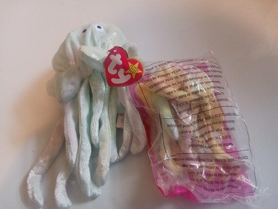 TY McDonald's Teenies and Beanie Babies Goochy The Neon Colored Jellyfish 2 Pc. Set (Teenie in original McDonald's packaging, MWMTs)
