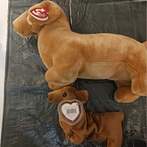 Ty Beanie Babies and Buddies Weenie The Brown Dachshund Dog 2 Piece Set