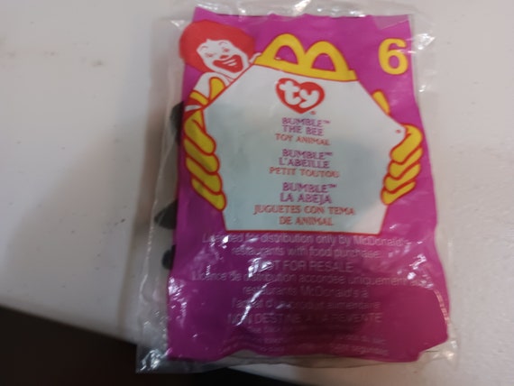 Ty McDonald's Teenies  Bumble The Bumblebee (still in original Happy Meal Plastic Packaging)