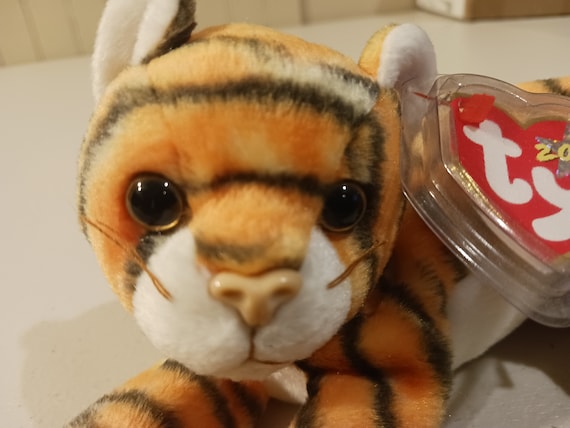 Ty Beanie Babies India The Orange, Black And White Tiger Kitty Cat