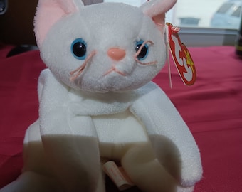Ty Beanie Babies Flip the White Kitty Cat Brand New