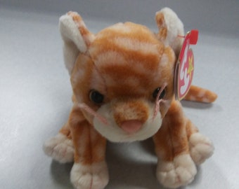 Ty Beanie Babies Amber the Orange and White Kitty Cat