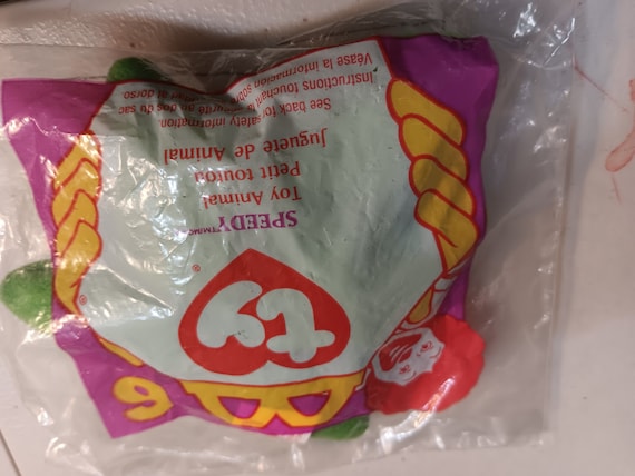 Ty McDonald's Teenies Speedy The Green And Brown Turtle (still in original Happy Meal Plastic Packaging)