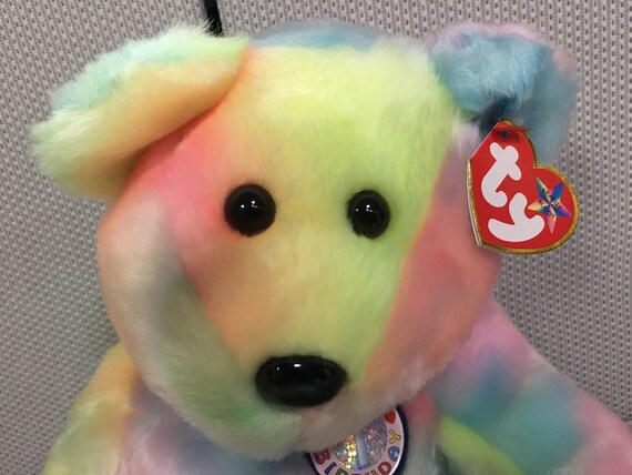 Ty Beanie Buddies' Birthday Bear, from the Beanie Babies' collection