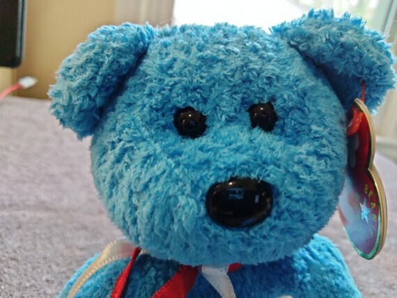 Ty Beanie Babies Addison the Blue Baseball Bear With Baseball Embroidered on Chest MWMT Ships TODAY Etsy UK