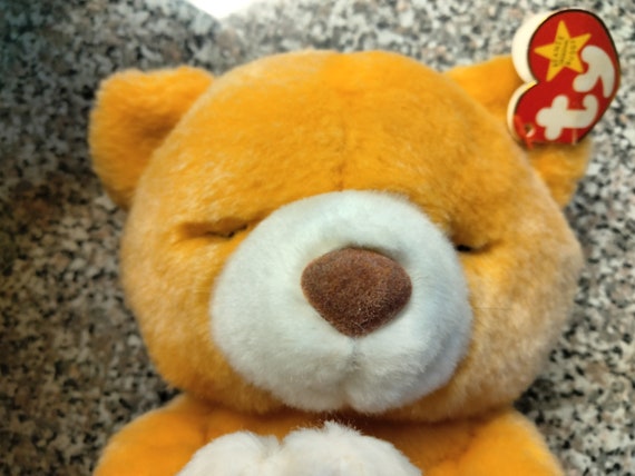 Ty Beanie Buddies Hope the Praying Amber plush bear (residue on hangtag)