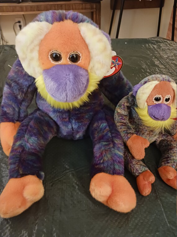 Ty Beanie Babies and Buddies Bananas The Colorful Monkey 2 Piece Set