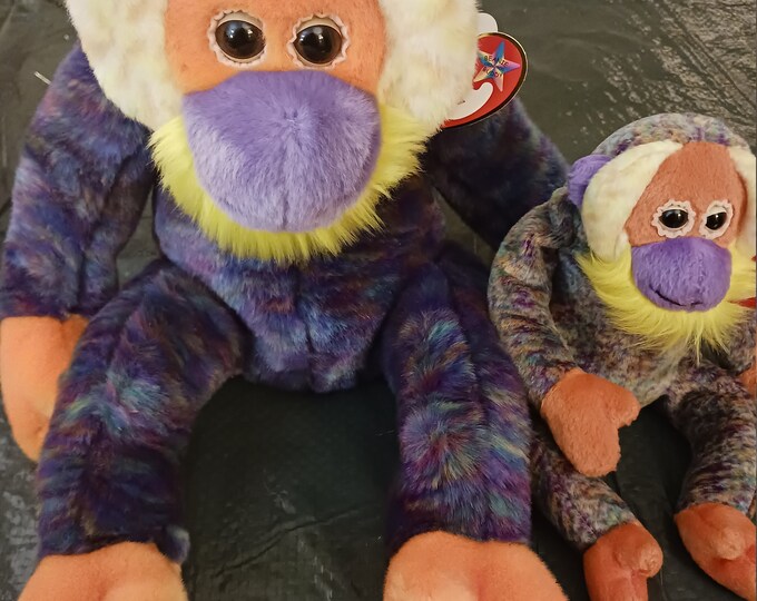 Ty Beanie Babies and Buddies Bananas the Colorful Monkey 2 Piece Set Etsy