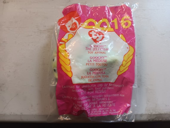 Ty McDonald's Teenie Beanies Goochy The Neon Colored Jellyfish (still in original Happy Meal Plastic Packaging)