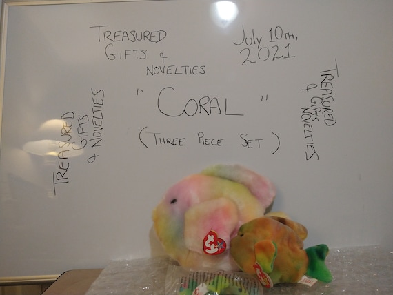 Ty Beanie Trio Buddies,Babies and McDonald's Teenies Coral The Colorful Tye-Dyed Fish