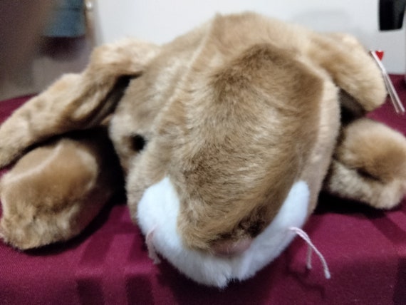 Ty Beanies Buddies EARS The Super Fluffy And Plushy Brown And White Bunny Rabbit MWMT
