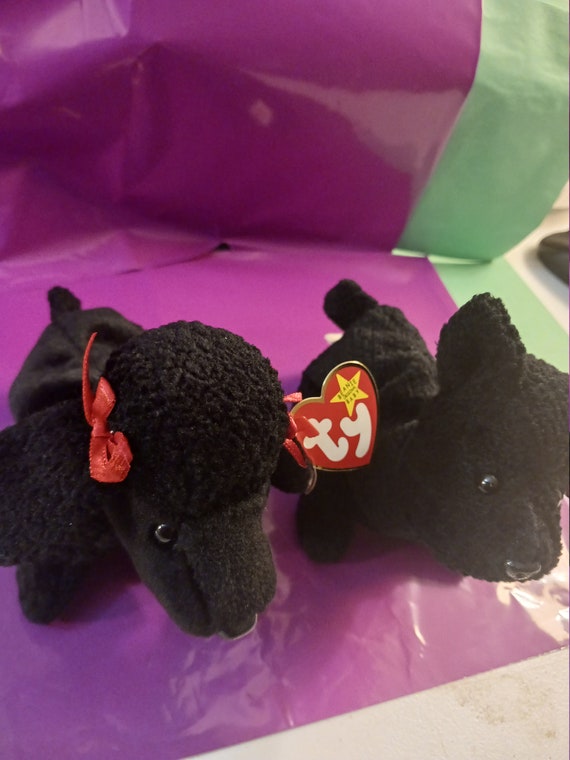 Ty beanie babies Scottie and Gigi black dogs set