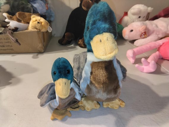 Ty Beanie Babies and Buddies Jake The Mallard Duck (MWMTs, 2pc. Set)