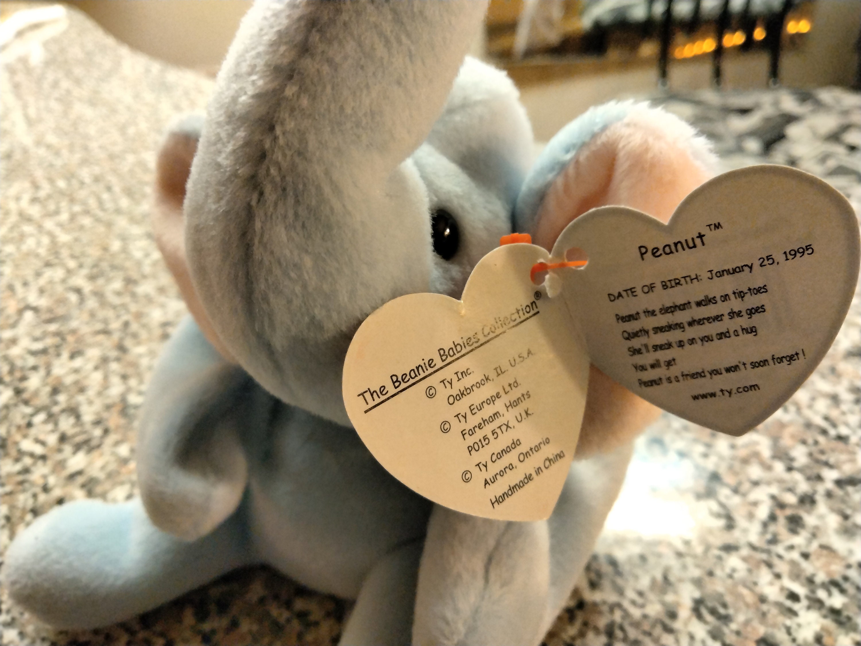 Peanut beanie baby light blue shop