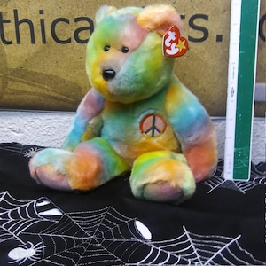 Ty Beanie Buddies Tye-Dyed Peace Bear