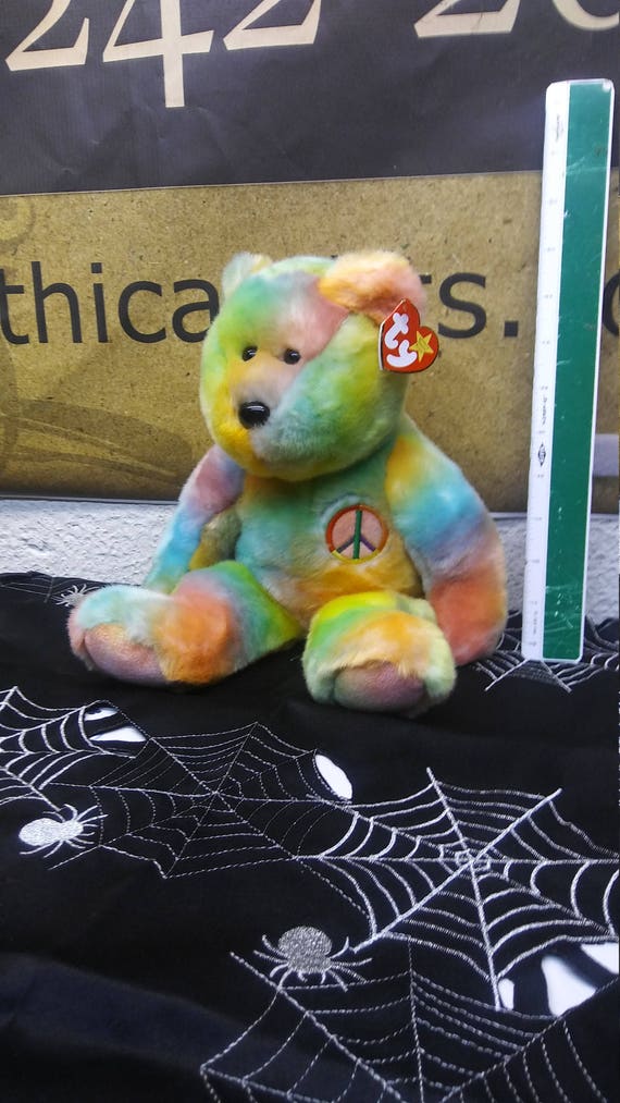 Ty Beanie Buddies Tye-Dyed Peace Bear
