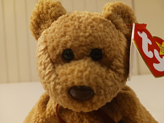 Ty Beanie Babies Curly The Nappy Brown Bear