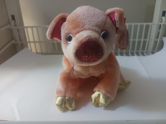 Ty Beanie Babies  Zodiac Pig The Pig with gold hooves