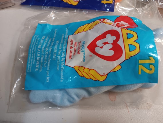 Ty McDonald's Teenies Peanut The Light Blue Elephant (still in original Happy Meal Plastic Packaging)